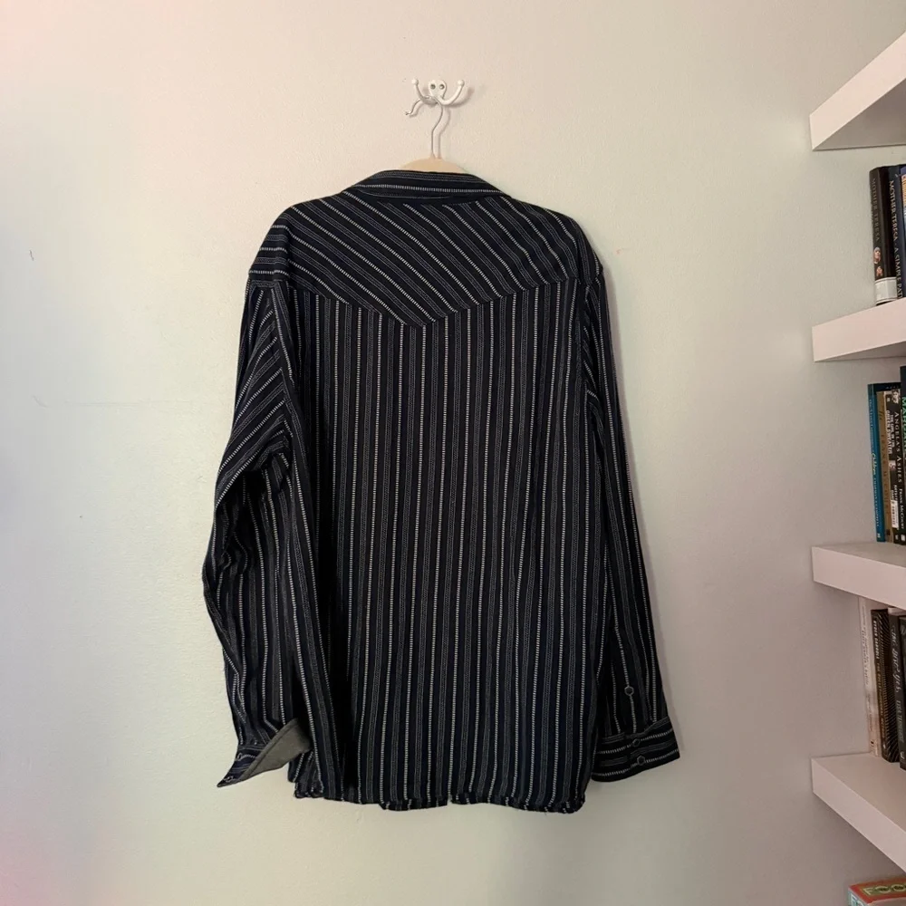 MOONSHINE SPIRIT MEN'S RECORD DEAL STRIPED LONG SLEEVE SNAP WESTERN SHIRT XXL